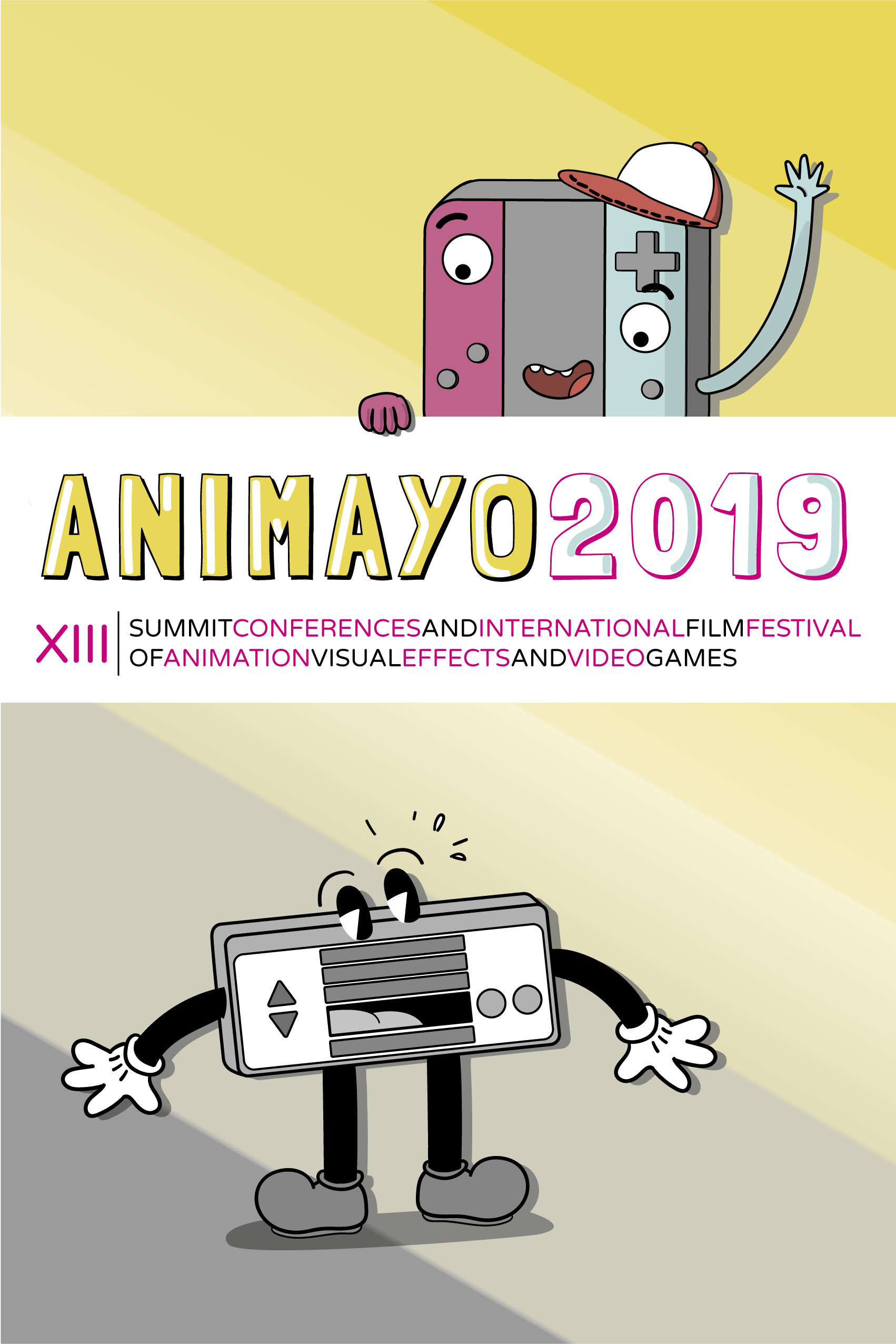 Propuesta de cartel para festival de animación y videojuegos ANIMAYO